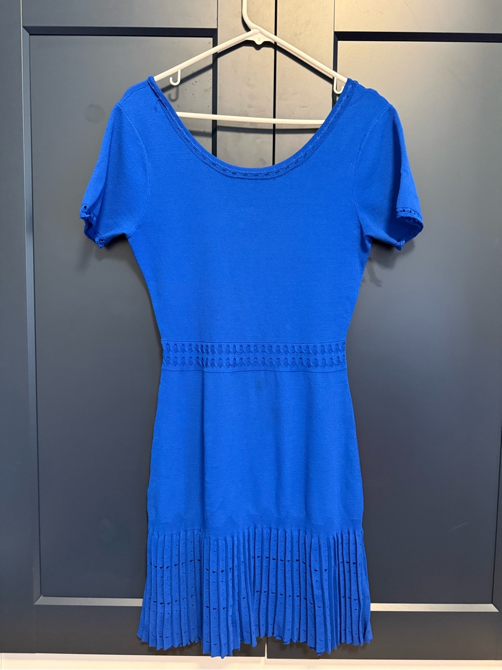 Sandro Short Sleeve Royal Blue Knit Dress